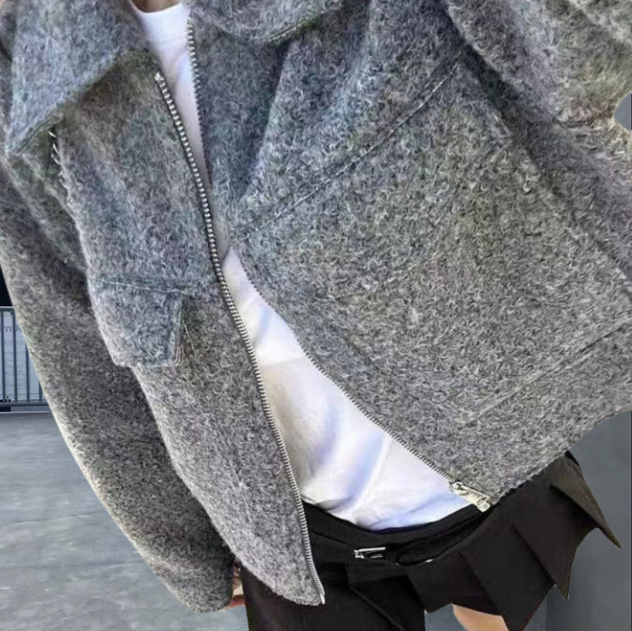 Sophie | Grey Wool Blend Cropped Jacket
