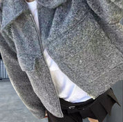 Sophie | Grey Wool Blend Cropped Jacket
