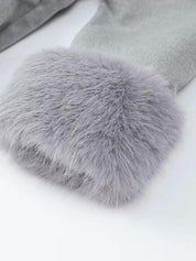 Celine | Belted Coat with Faux Fur Cuffs