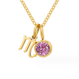 Violet Zodiac Birthstone Necklace — product photograph 10