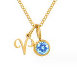 Violet Zodiac Birthstone Necklace — product photograph 4