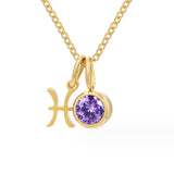 Violet Zodiac Birthstone Necklace — product photograph 3