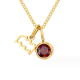 Violet Zodiac Birthstone Necklace — product photograph 2