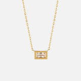 Ruby Baguette Birthstone Necklace — product photograph 6