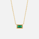 Ruby Baguette Birthstone Necklace — product photograph 5