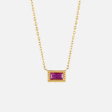Ruby Baguette Birthstone Necklace — product photograph 7
