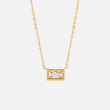 Ruby Baguette Birthstone Necklace — product photograph 4