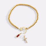 Mabel Cross Birthstone Bracelet — product photograph 1