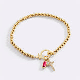 Mabel Cross Birthstone Bracelet — product photograph 7