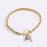 Mabel Cross Birthstone Bracelet — product photograph 6