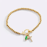 Mabel Cross Birthstone Bracelet — product photograph 5
