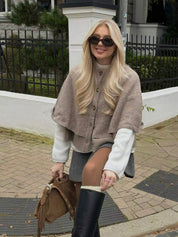 Blake | Wool-Blend Button-Up Cape Sweater