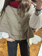 Blake | Wool-Blend Button-Up Cape Sweater