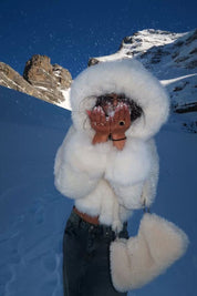 Athena | Cappotto con cappuccio in pelliccia sintetica