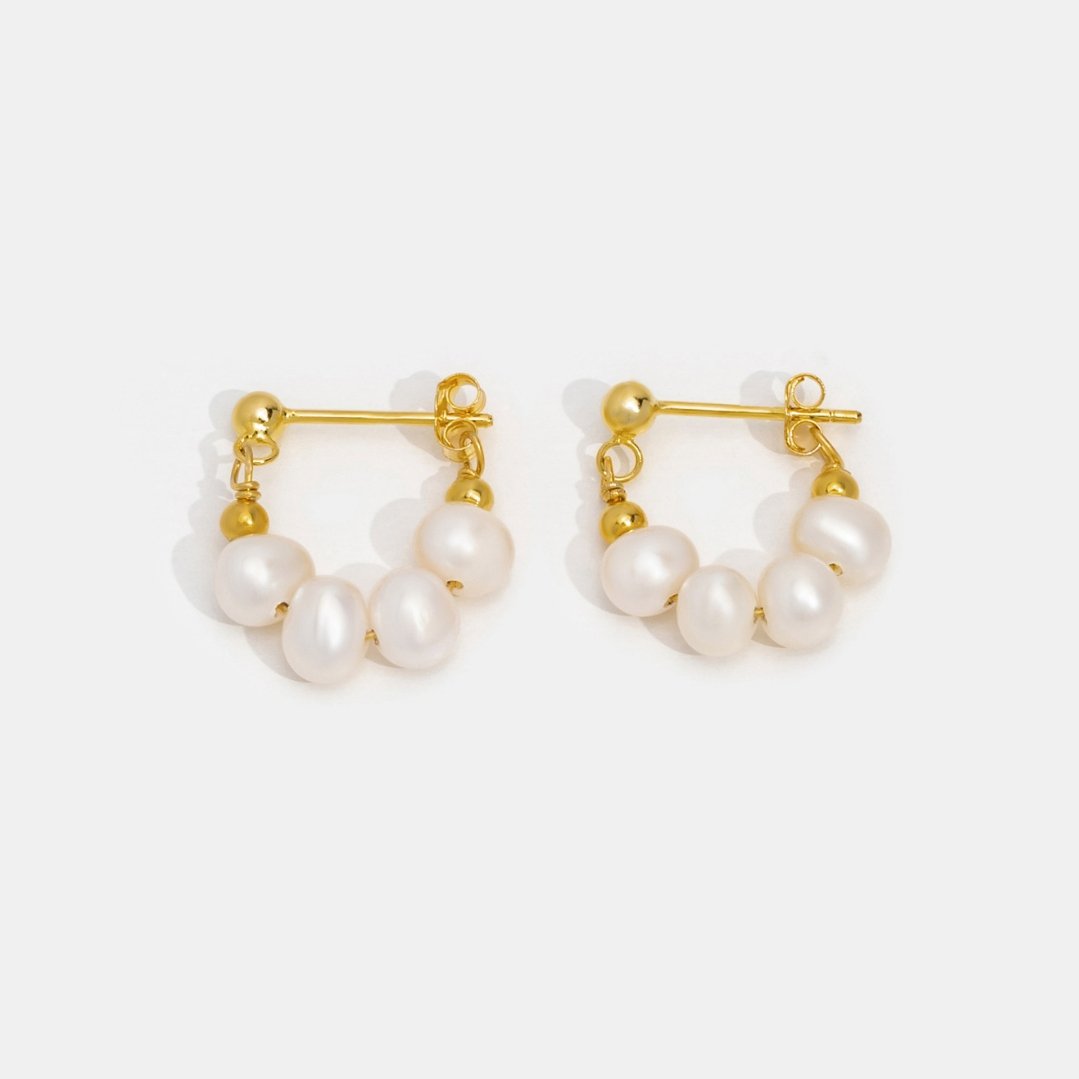 Tessa Pearl-Style Hoop Earrings