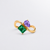 Agnes Two-Stone Birthstone Ring