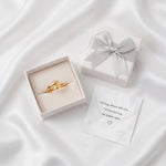 Hug Ring in its gift box with message card