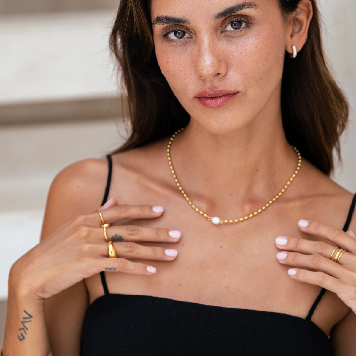Pearl Detail Necklace — detail