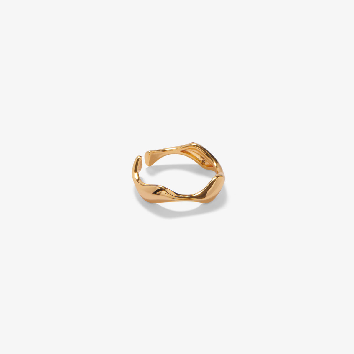 Sculpted Wave Adjustable Ring — front view