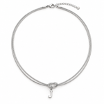 Initial Knot Necklace — silver white studio view