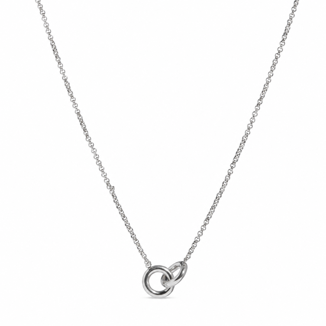 elle linked necklace studio silver — campaign product photograph