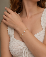 lia heart chain bracelet worn — campaign product photograph