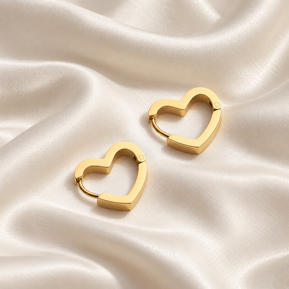 lia heart hoops satin — campaign product photograph