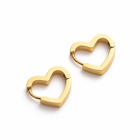 Lia | Heart Hoop Earrings · Gold