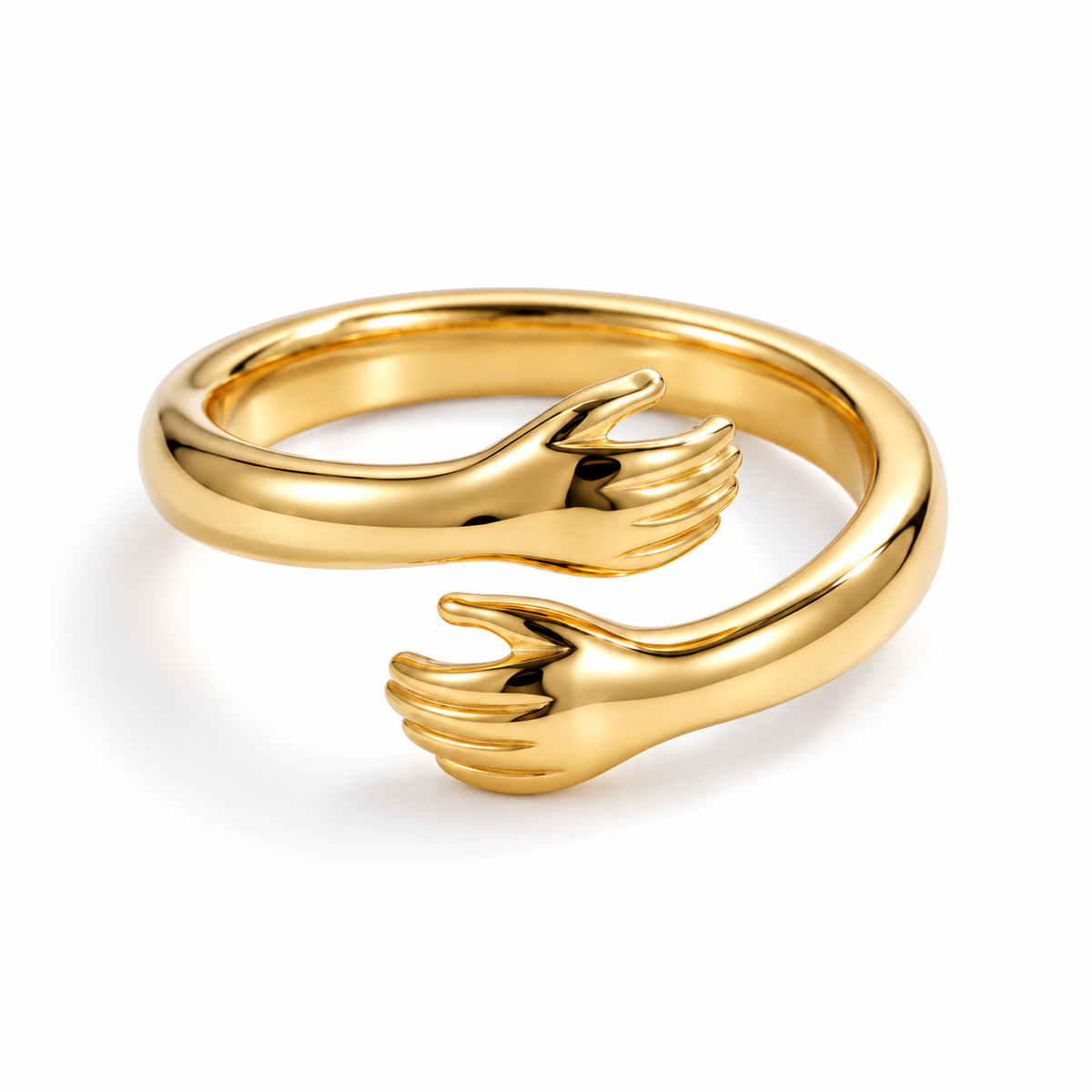 Gold Hug Ring — white studio product view