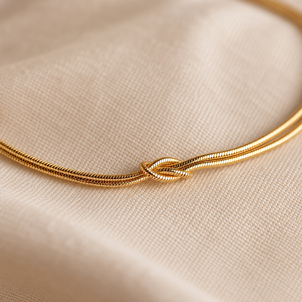 lia knot bracelet macro corrected — campaign product photograph