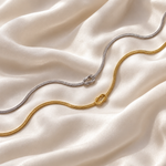 lia knot necklace satin — campaign product photograph
