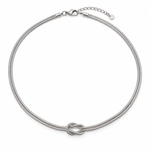 lia knot necklace single silver — campaign product photograph