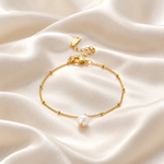 nora pearl bracelet satin — campaign product photograph