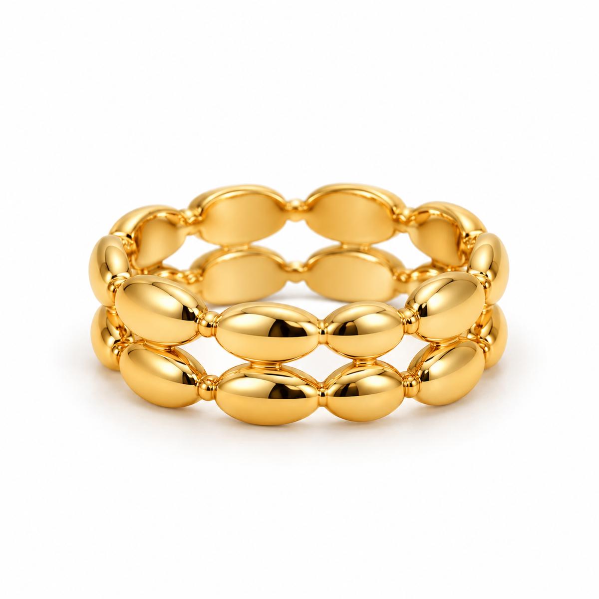 onde double oval ring studio — campaign product photograph