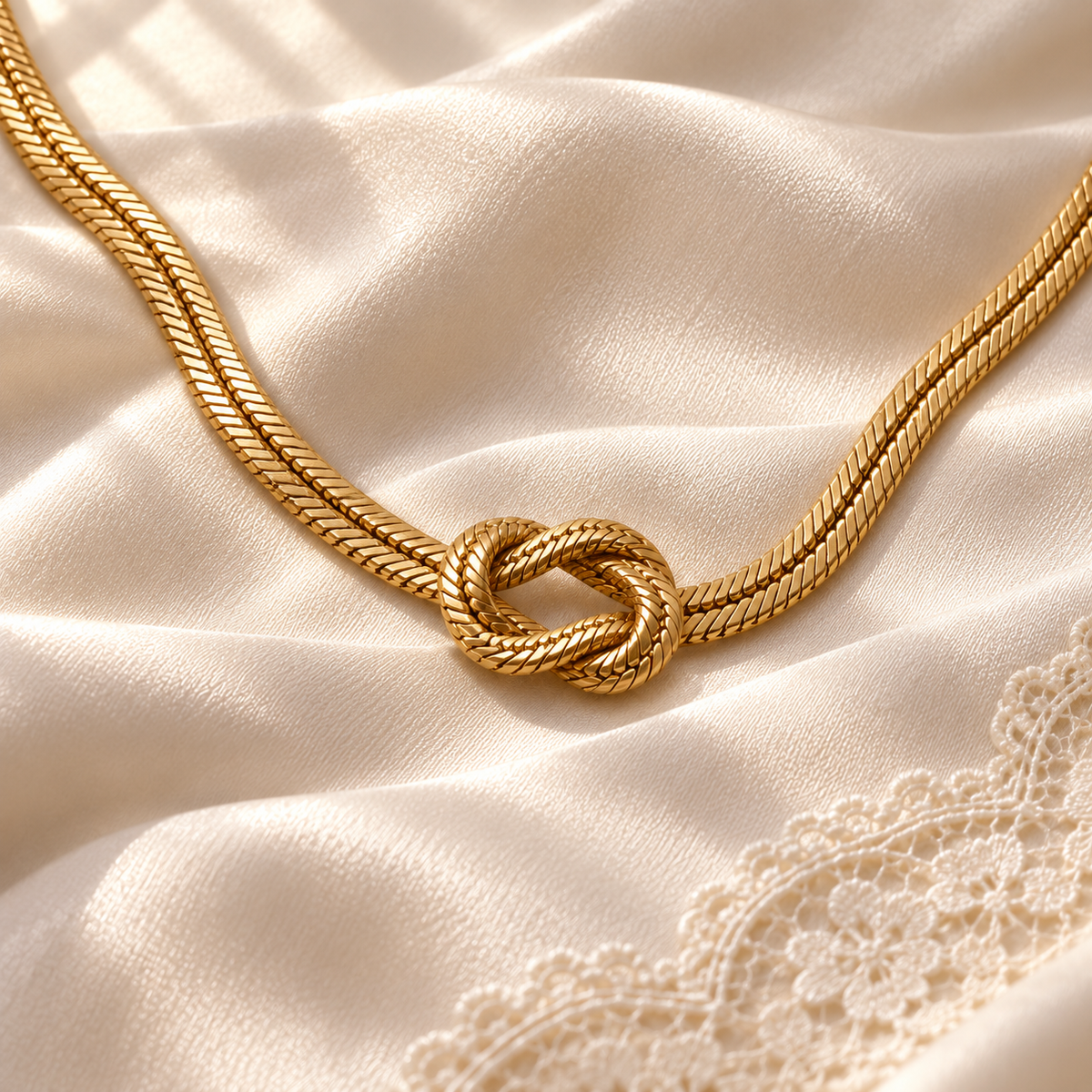 lia knot necklace — detail photograph