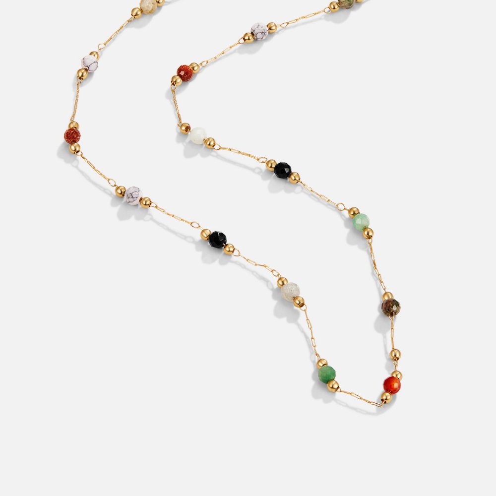 Summer Beaded Stone Necklace