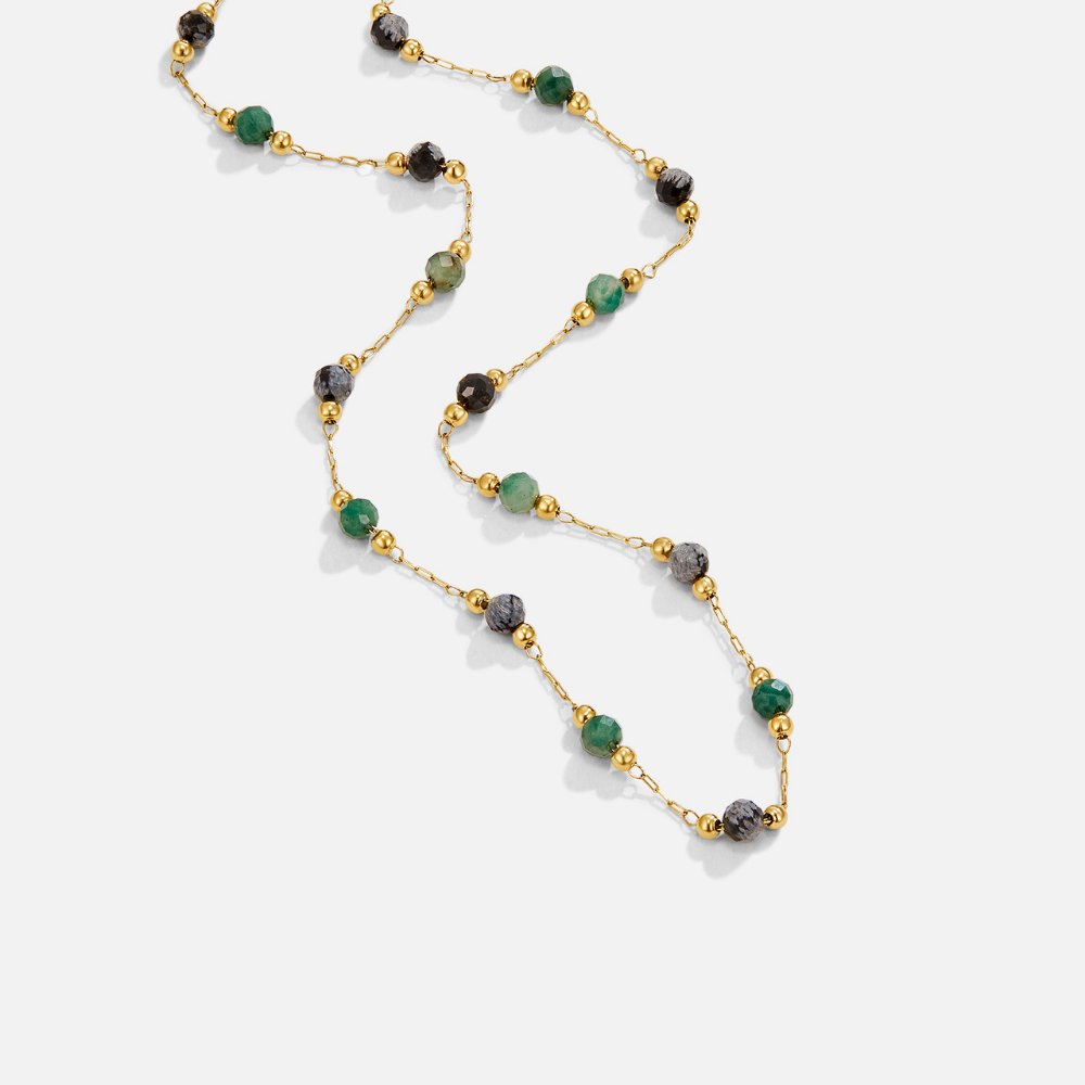 Rebecca Beaded Stone Necklace