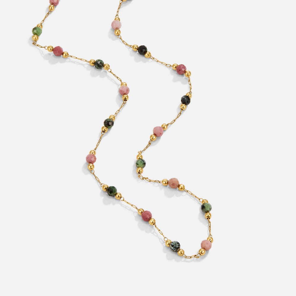 Emma Beaded Stone Necklace