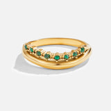 Audrey Green-Stone Layered Ring
