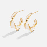 Georgia Pearl-Style Twisting Hoop Earrings