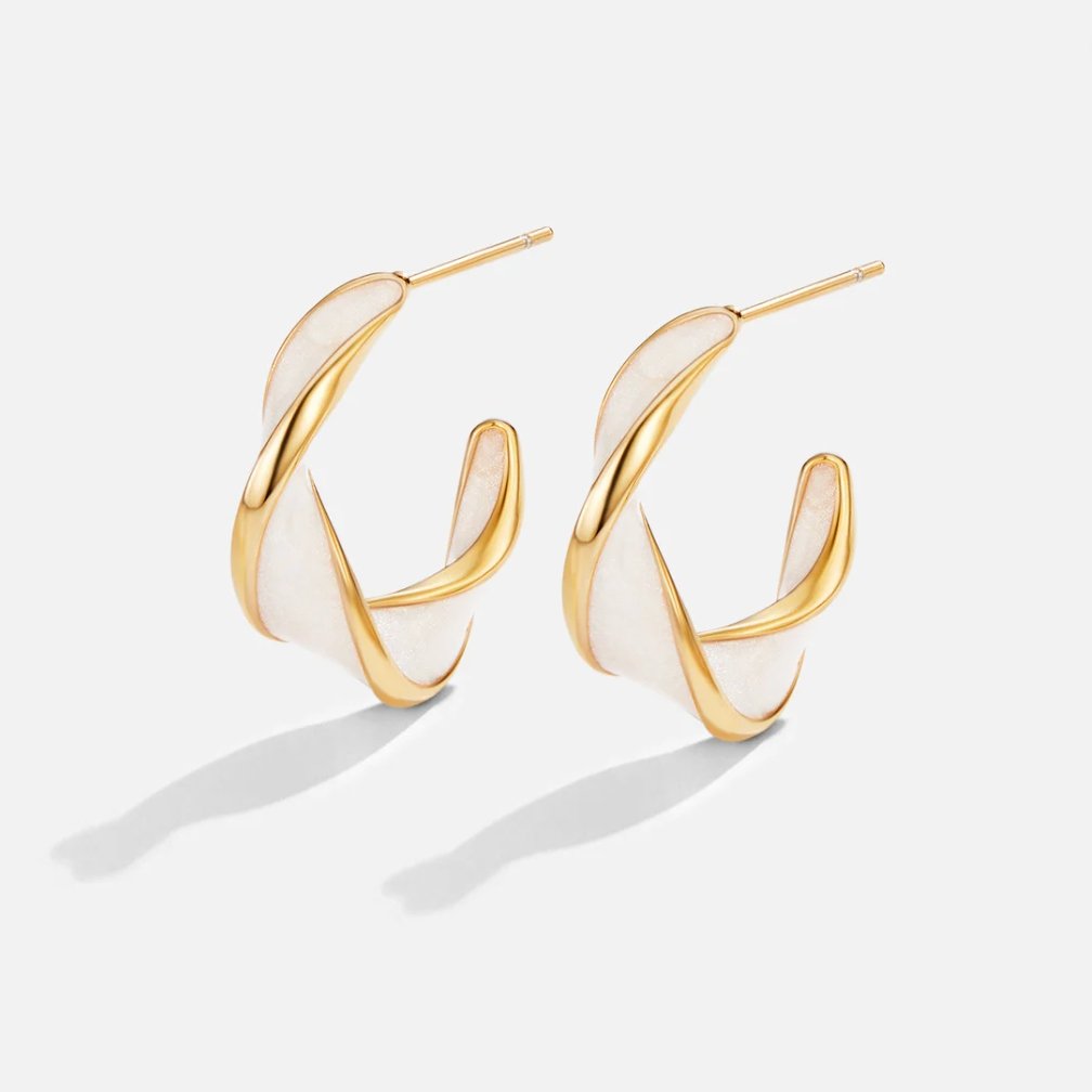 Georgia Pearl-Style Twisting Hoop Earrings
