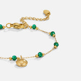Sabrina Shell Green Bead Bracelet
