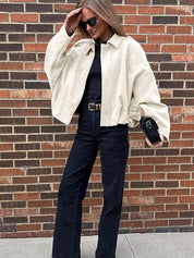 Lara | Suede Bomber Jacket