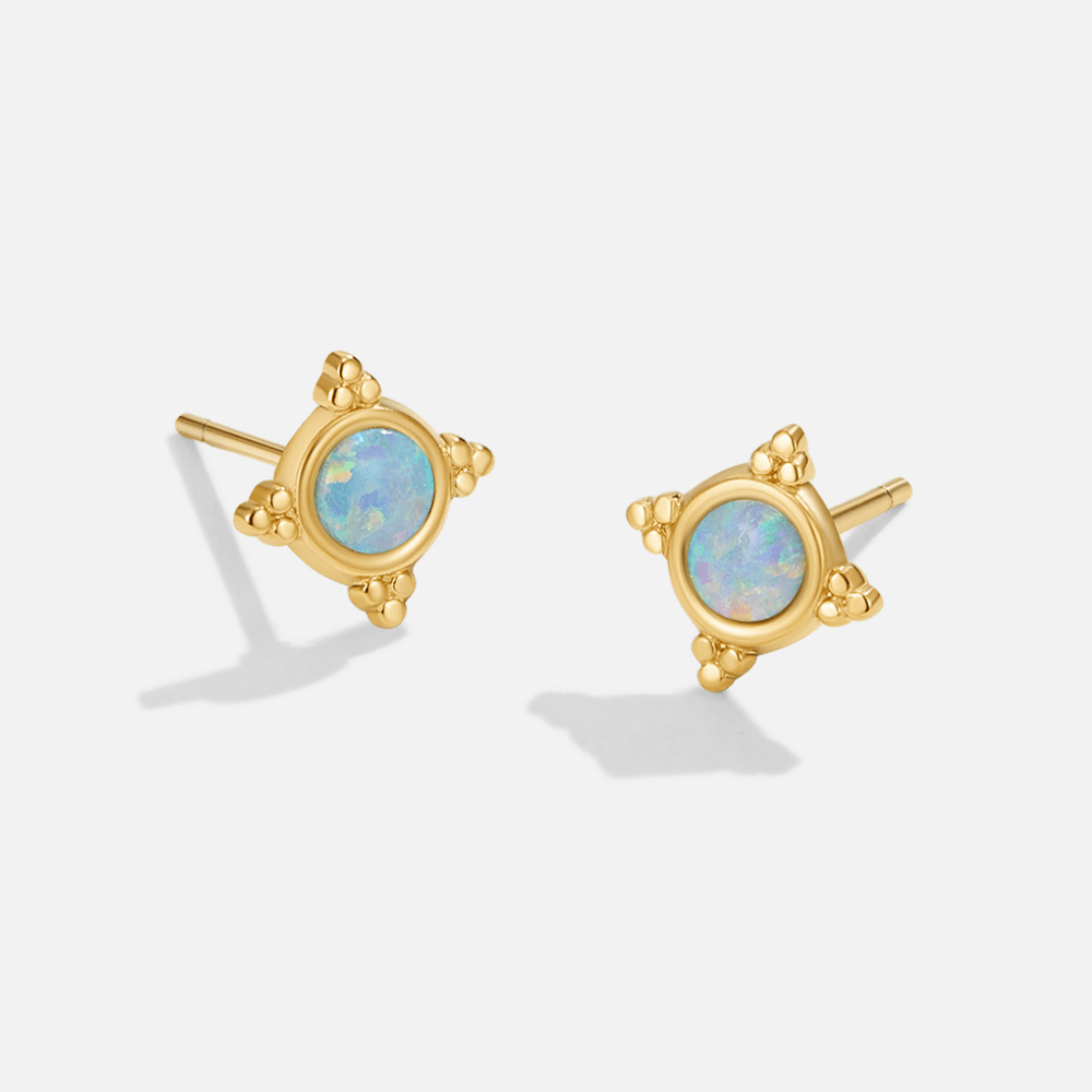 Olivia Vintage Blue Stud Earrings